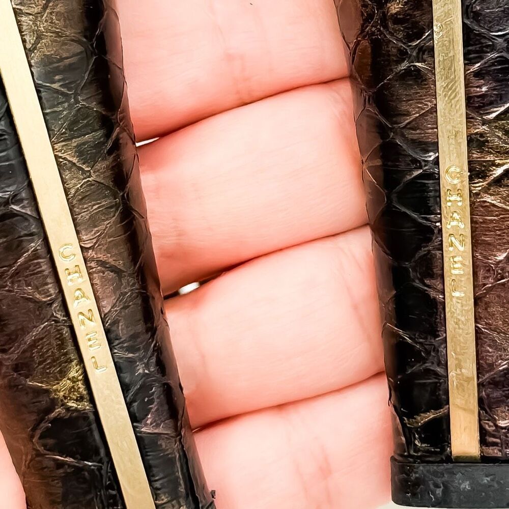 Chanel Cc Camellia Snakeskin Python Platform Chai… - image 8